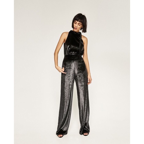 zara shiny jumpsuit